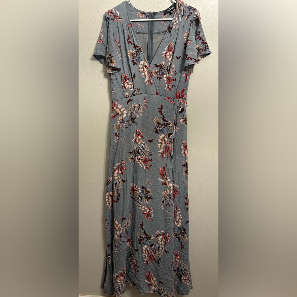 Lulu's Blue Floral Maxi Dress
